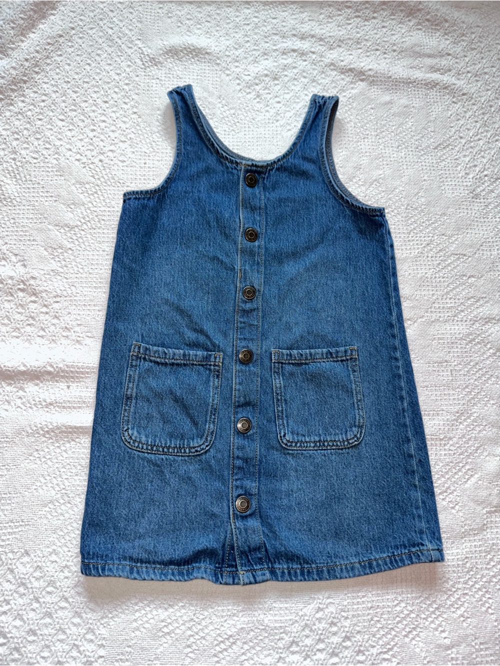 Little Co. Organic Cotton Denim Button Down Girls Dress